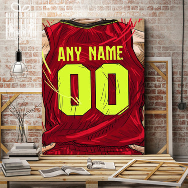 Atlanta Hawks Jersey Custom Canvas Print Wall Art for Boy Girl Men Women Basketball Personalized Canvas Art